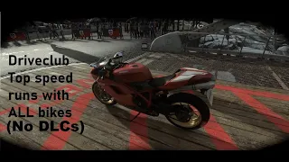 Driveclub: Top speed of ALL bikes tested (no DLCs)