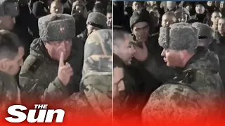 Mutinying Russian conscripts surround general and shout 'Shame on you'