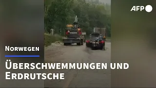 Hochwasser und Erdrutsche in Skandinavien | AFP