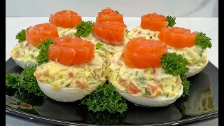 Праздничные  Фаршированные Яйца с Красной Рыбой Идеальная Закуска!!! / Stuffed Eggs