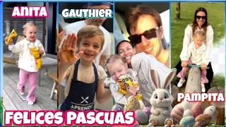 Las Pascuas de Anita 🎀 Gauthier y José Ignacio con Robert ☆ Pampita ☆