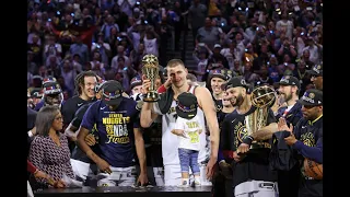 Nikola Jokić Presented With NBA Finals MVP Trophy | 6-12-23