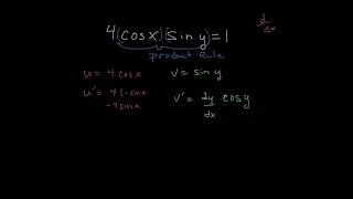 implicit differentiation with trig functions