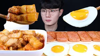 ENG SUB) ASMR KOREAN HOME MADE FOOD & PORK KIMCHI STEW & SPAM EATING SOUNDS MUKBANG 먹방ASMR MUKBANG