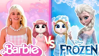 My Talking Angela 2 😻 || Barbie vS Frozen || Cosplay