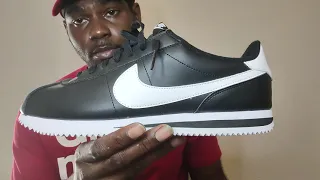 Nike Cortez Basic Leather Black White unboxing