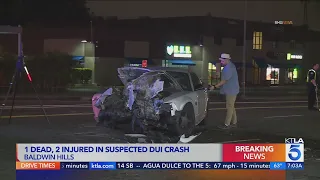 Suspected DUI crash in Baldwin Hills kills 1 teen, injures 2