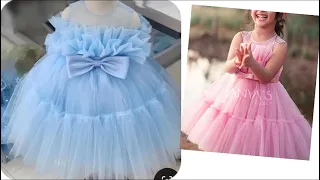 DIY: Baby Frock Cutting And Stitching/ Frill Frock Cutting/ Ball Gown/ 7to8 year Girl Frock Cutting