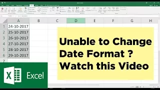 Unable to Change Date Format in Excel ? You need to watch this | Microsoft Excel Tutorial