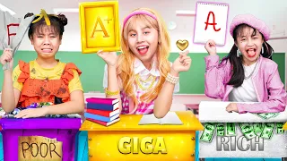 Rich Vs Poor Vs Giga Rich Student | Poor Baby Doll First Day At New School | Baby Doll And Mike