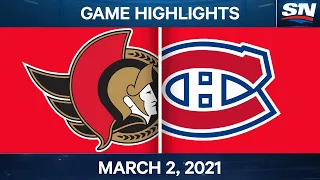 NHL Game Highlights | Senators vs. Canadiens – March 02, 2021