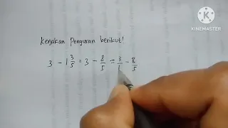 💥 Mathematica Basica: hasil dari 3 - 1 3/5...