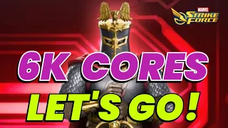 6000 POWER CORES! IS IT ENOUGH FOR GOD LEVEL UNLOCK? DO NOT SKIP BLACK KNIGHT | MARVEL Strike Force