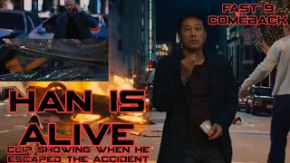 Han is alive escaped the car blast leaked clip FAST 9 | Han transformation Fast 9 exclusive clip