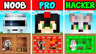 MINECRAFT: BASE NOOB vs PRO vs HACKER 😱🏠 RETO DE LA BASE de ACENIX, INVICTOR y ELMAYO97 🔥