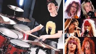 BEST 80s Hair Bands - A drum medley (age 13)
