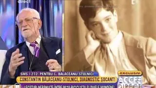 Constantin Bălăceanu Stolnici - diagnostic şocant pentru lumea mondenă!