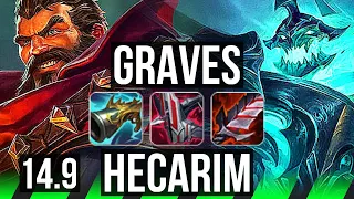 GRAVES vs HECARIM (JGL) | Legendary, 42k DMG, 22/6/9, Rank 11 Graves, Rank 30 | JP Challenger | 14.9
