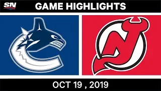 NHL Highlights | Canucks vs. Devils – Oct. 19, 2019