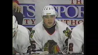 Sergei Krivokrasov's first NHL goal for Blackhawks vs Patrick Roy (24 mar 1994)