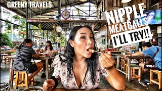 Food in Thailand, This week I tried nipple meatballs and fried bananas!