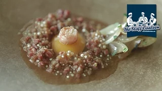 Three Michelin-starred chef Esben Holmboe Bang creates a lamb with charred onions dish.