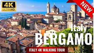 BERGAMO ITALY Walking Tour 4K [60 fps] OLD CITY -  Virtual Tour 4k Bergamo Italy