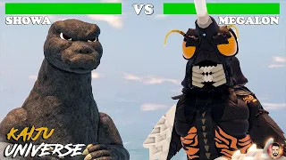 Showa Godzilla vs Megalon Fight ! With Healthbars - Roblox