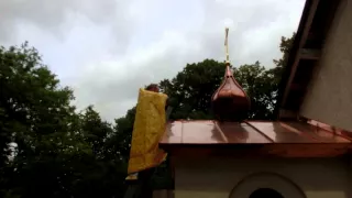 освящение креста на куполе Иверской часовни