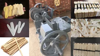 WOODEN SPOONS OR ICE STICK FACTORY IN INDIA | FULL PROCESS | MACHINE MANUFACTURER | 8958270137