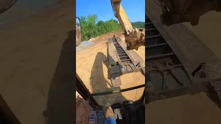 How to load an Excavator on a lowboy trailer