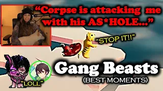 Corpse attacks Valkyrae with his As*hole | Midnight Gang Beasts GONE WRONG ft. Sykkuno, Karl & more