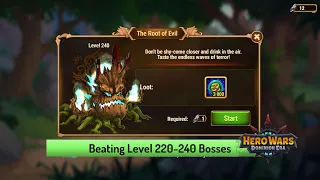 Beating Root of Evil 220 to 240 Bosses — Hero Wars: Dominion Era