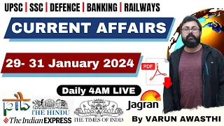 EP 1214: 29- 31 JANUARY 2024 CURRENT AFFAIRS with Static GK | CurrentAffairs2023