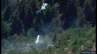 Devil’s Rest Fire burning near Oneonta Falls in Gorge