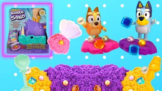 BLUEY & Bingo Toys Search for Treasure Unbox Demo Kinetic Sand Mermaid Crystal Playset Pretend Play