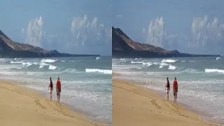 Fuerteventura in 3D 4K: Playa Jandia bis Sotavento - Cofete -  LaPared  hsbs 3840x2160 Parallelsicht