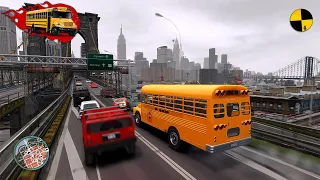 GTA 4 Crazy School Bus Crashes Ep.6