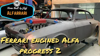 Ferrari engined Alfa 105, The Alfarrari build progress 2