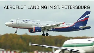 Посадка в Санкт-Петербург, Россия|Аэрофлот| Landing in Saint Petersburg, Russia|Aeroflot