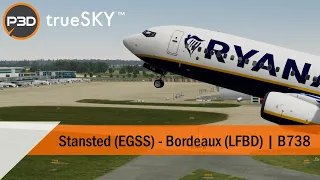 [P3Dv5] Full Flight - Ryanair 737-800 - Stansted to Bordeaux (EGSS-LFBD)