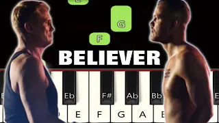 Believer Song 🔥 | Imagine Dragons | Piano tutorial | Piano Notes | Piano Online #pianotimepass