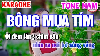 Karaoke Bông Mua Tím Tone Nam Nhạc Sống | Mai Thảo Organ