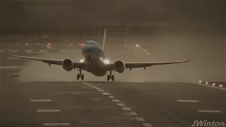 Strong 37kt+ CROSSWIND landings and takeoffs at Newcastle Airport