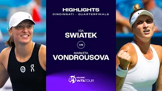 Iga Swiatek vs. Marketa Vondrousova | 2023 Cincinnati Quarterfinals | WTA Match Highlights