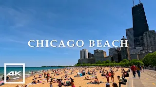 Chicago Oak Street Beach 🏖 Walking Tour 2024 | 4K HDR 60fps