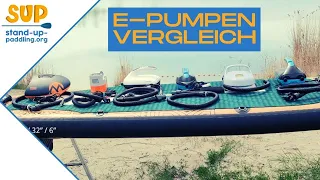 Der große E-Pumpen Vergleich // SUP aufpumpen leichtgemacht // 6 E-Pumpen im Test