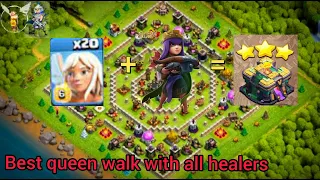 Archer queen walk with all healers | 3 Star with all Healers | Best queen walk attack strategy