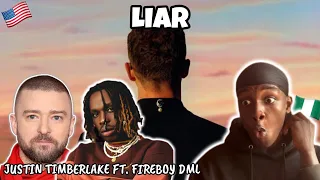 THIS COLLAB BANGS!🥶| Nigerian🇳🇬 reacts to Justin Timberlake - Liar (Visualizer) ft. Fireboy DML