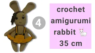 Easy crochet big bunny rabbit :(TikTok 2022): Free animal patterns tutorial,part 4